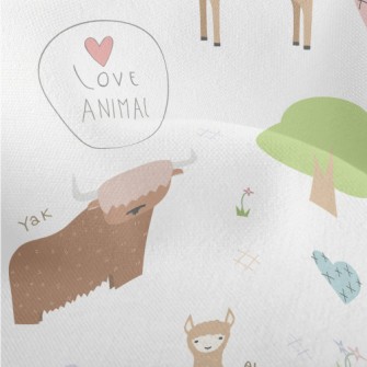 I Love Cute Animals Lightweight Performance Linen