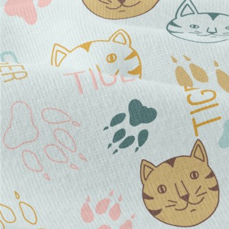 Simple Line Cat And Paw Prints Modern Jersey