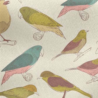 Simple Graffiti Of Various Bir Jersey Backed Fleece