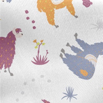 Brightly Colored Alpacas Jersey Backed Fleece