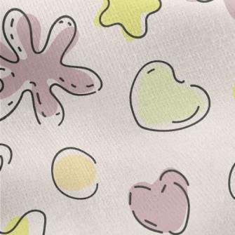 Doodle Style Starfish Jersey Backed Fleece