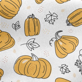 Cartoon Pumpkin Jersey Backed Fleece