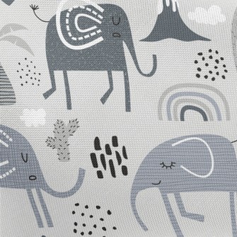 Elephants With Various Pattern Pongee