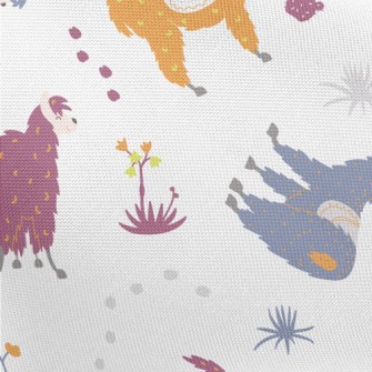 Brightly Colored Alpacas Pongee