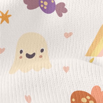 Pink Cute Ghost Pumpkin Stretch Jersey