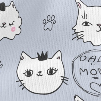 Hand Drawn White Cat Stretch Jersey