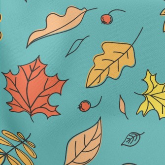 Graffiti Simple Maple Leaf Lightweight Cotton Poplin