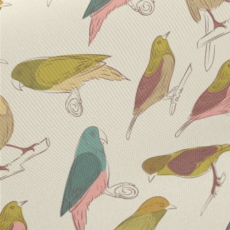 Simple Graffiti Of Various Bir Midweight Cotton Poplin