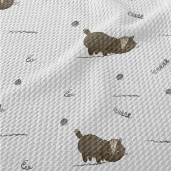 Explore The World Brown Cat Birdseye Piqué