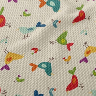 Colorful Simple Bird Birdseye Piqué