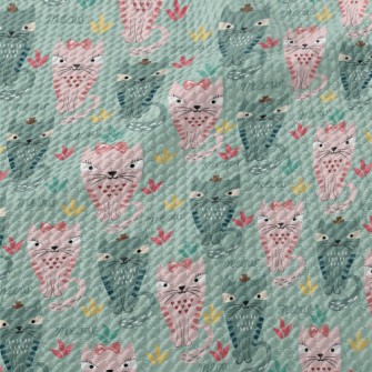 Pink Green Exotic Cat Birdseye Piqué