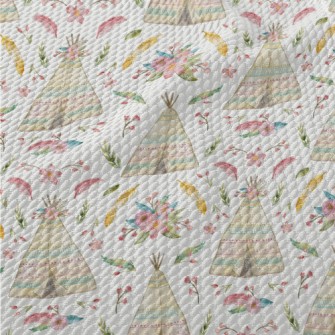 Watercolor Indian Teepee Birdseye Piqué