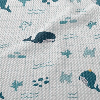 Cute And Gentle Marine Life Birdseye Piqué