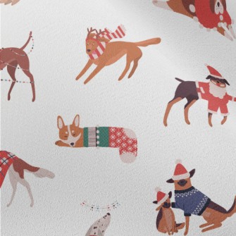 Dogs Celebrating Christmas Tog Chiffon