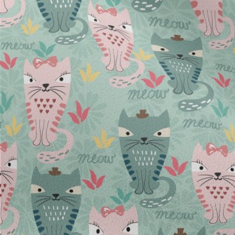 Pink Green Exotic Cat Chiffon