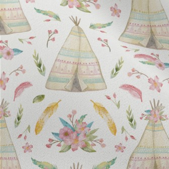 Watercolor Indian Teepee Chiffon