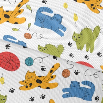 Colorful Naughty Cat Waterproof Oxford