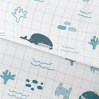 Cute And Gentle Marine Life Waterproof Oxford