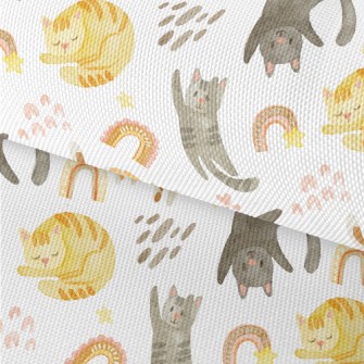 Watercolor Style Playing Cat Waterproof Oxford