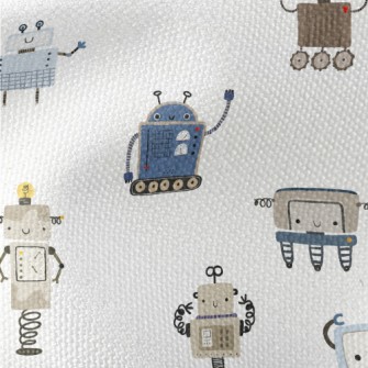 Various Cute Robots Waterproof Canvas