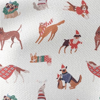Dogs Celebrating Christmas Tog Waterproof Canvas