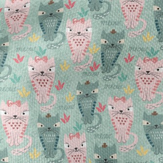 Pink Green Exotic Cat Waterproof Canvas