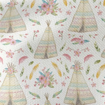 Watercolor Indian Teepee Waterproof Canvas