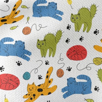 Colorful Naughty Cat Waterproof Canvas