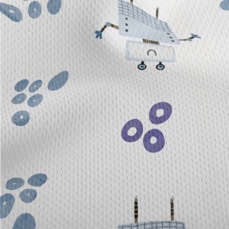Cute Smiling Robot Athletic Mesh Flat Back
