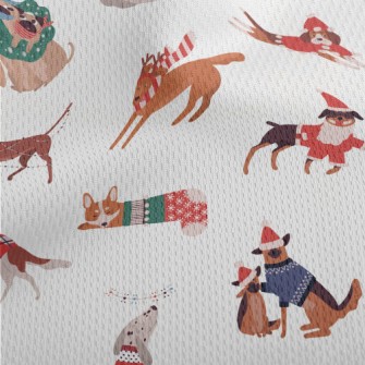 Dogs Celebrating Christmas Tog Athletic Mesh Flat Back