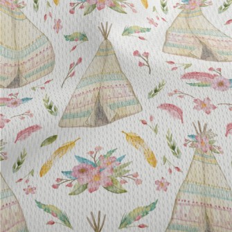 Watercolor Indian Teepee Athletic Mesh Flat Back