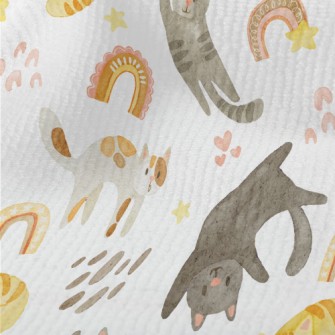 Watercolor Style Playing Cat Terry