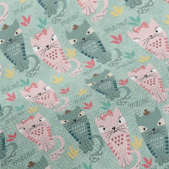 Pink Green Exotic Cat Performance Linen
