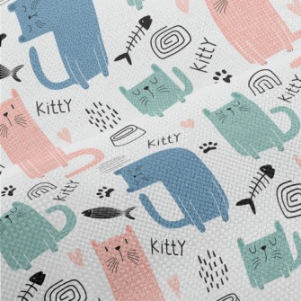 Colorful Silly Cat Performance Linen