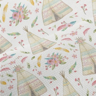 Watercolor Indian Teepee Performance Linen
