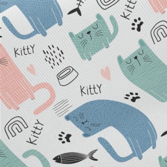 Colorful Silly Cat Twill