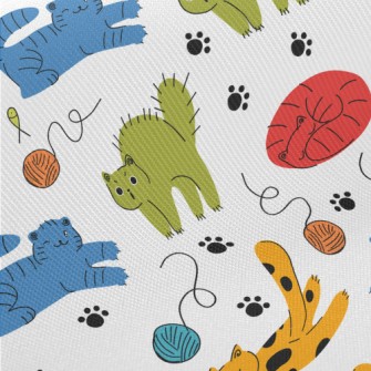 Colorful Naughty Cat Twill
