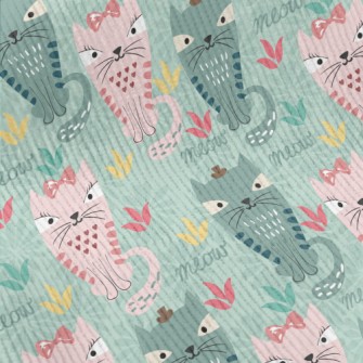 Pink Green Exotic Cat Standard Corduroy
