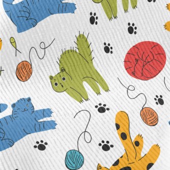 Colorful Naughty Cat Standard Corduroy