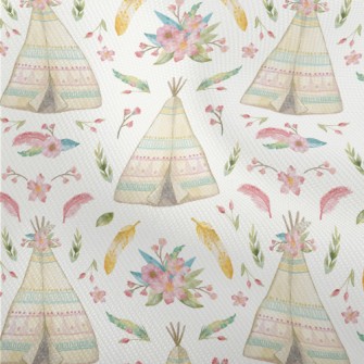 Watercolor Indian Teepee Dobby