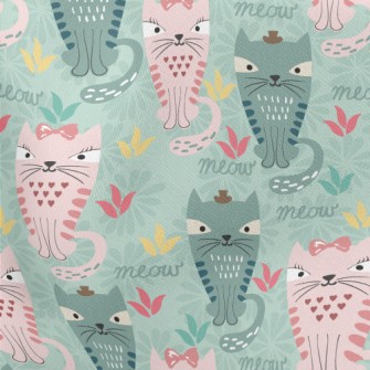 Pink Green Exotic Cat Stretch Ponte