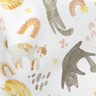 Watercolor Style Playing Cat Stretch Ponte