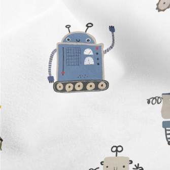 Various Cute Robots Micro Fleece
