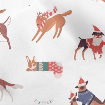 Dogs Celebrating Christmas Tog Micro Fleece