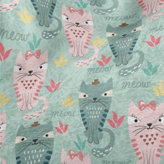 Pink Green Exotic Cat Minky