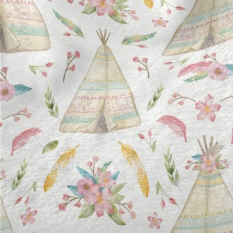 Watercolor Indian Teepee Minky