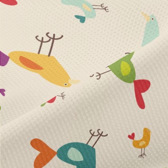 Colorful Simple Bird Piqué