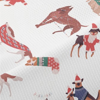 Dogs Celebrating Christmas Tog Piqué