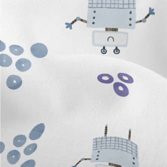 Cute Smiling Robot Lightweight Performance Linen