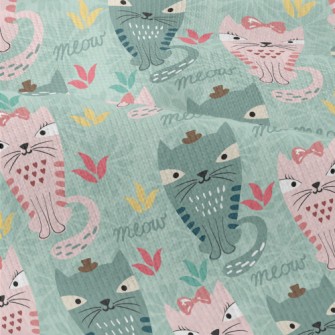 Pink Green Exotic Cat Modern Jersey